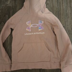 Under Armour Blush Pink Hoodie with Multicolor Logo